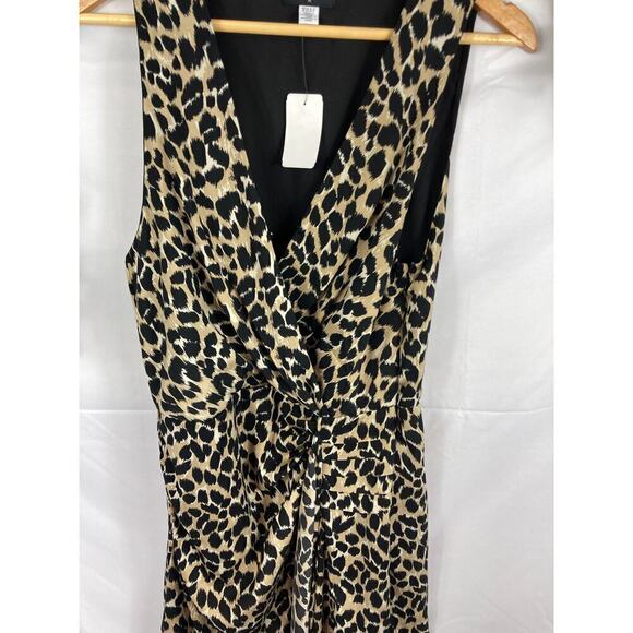 NWT AVA & AIDEN Leopard Self-Tie Faux Wrap Dress - Picture 3 of 5